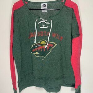 NHL Minnesota Wild Lace Up Pullover Sweater